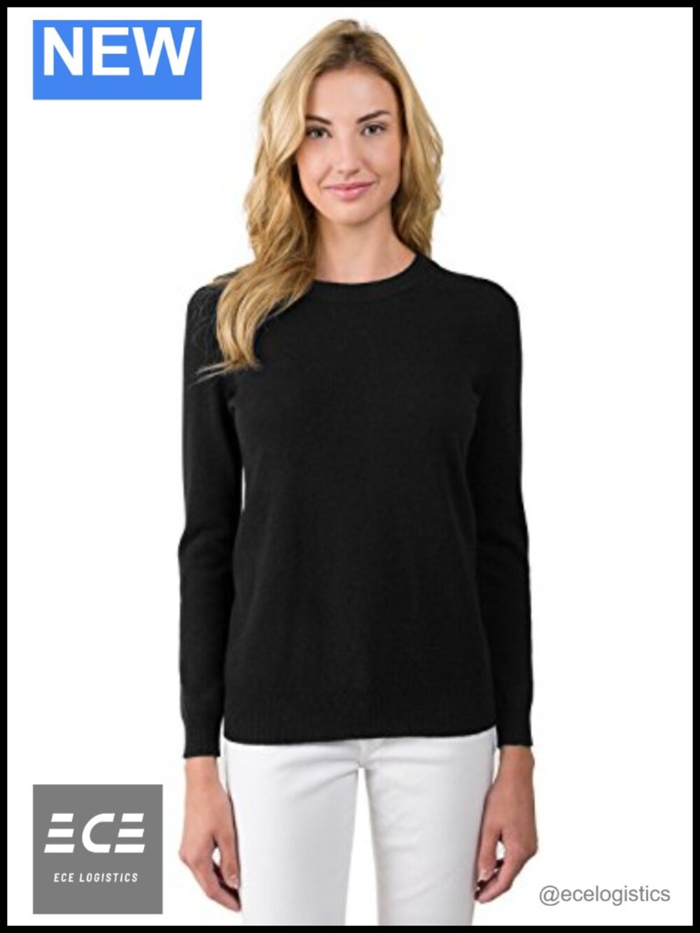 100% Cashmere Crewneck Long Sleeve Pullover Sweater